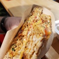 Vegan cheese toast with caper spread, amazing! at Veg Machine in Tallinn