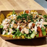 Loaded fries at Veg Machine in Tallinn