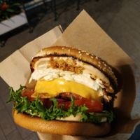 Cheeezeburger with beyond meat at Veg Machine in Tallinn