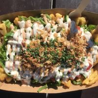 Loaded fries at Veg Machine in Tallinn