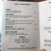 menu at Sama Sama Catering in Lisbon