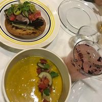 Soup and tostada at Santa Rosalia in Toulon