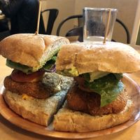 Torta crispy 😍😋  at La Taqueria Vegiee in Tijuana