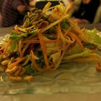 Ubud Thai which is local young papaya, red pepper and spiced peanuts with authentic Thai dressing.  at Clear Cafe in Ubud