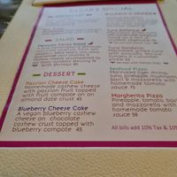 Menu with vegan deserts at Clear Cafe in Ubud