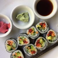 Vegan sushi at Clear Cafe in Ubud