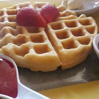 Vegan waffle at Water Garden Cafe in Cleveland