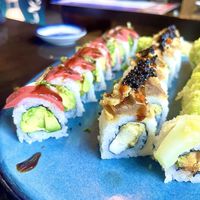 Avo kaluna roll & vegan black dragon roll  at Blue Sushi Sake Grill - Preston Hollow Village in Dallas