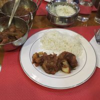 Vegan tikka masala with plain rice at Curry Park in Crete