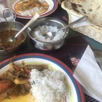 Vegan curries and vegan naan bread. at Curry Park in Crete