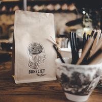 Rustic wooden counter at Bakeliet Kaffee in Kiel