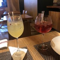 Sake margarita - rose gin tonic  at TIME Vegetarian Kitchen in Santo Domingo