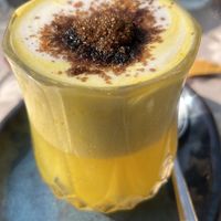 Turmeric lattes  at The Juicery Cafe in Pokhara