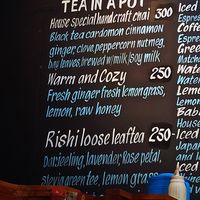 Menu at The Juicery Cafe in Pokhara