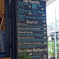 Menu at The Juicery Cafe in Pokhara