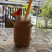 Flamingo smoothie   at The Juicery Cafe in Pokhara
