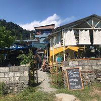 Lake side at The Juicery Cafe in Pokhara