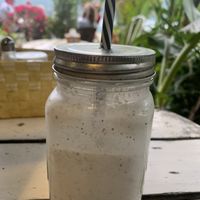 Snow White smoothie (coconut) at The Juicery Cafe in Pokhara