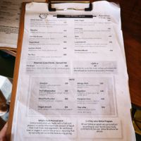 Menu at The Juicery Cafe in Pokhara