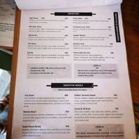 Menu at The Juicery Cafe in Pokhara