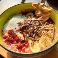 350 rupees chocolate and ob bowl at The Juicery Cafe in Pokhara