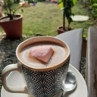 Hemp milk hot chocolate. Yummm at The Juicery Cafe in Pokhara