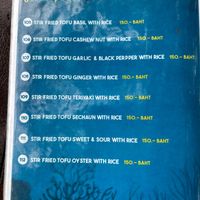 vegetarian menu page 2 at Lanta A&J Klong-Khong Beach Resort in Koh Lanta