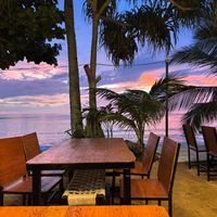 Sunset at dinner at Lanta A&J Klong-Khong Beach Resort in Koh Lanta
