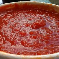 A vegan Classic Tomato soup special from Taste Budd's. Covid-19 era to-go packaging.  at Taste Budd's Cafe in Red Hook