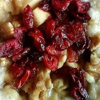 Reviewer's Build Your Own oatmeal from Taste Budd's with dried cranberries, apples, and walnuts.  at Taste Budd's Cafe in Red Hook