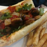 Philly Sandwich with added beefless beef (pardon my bite) at Simply Green Cafe in Ramsey