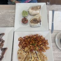 Breakfast burritos, French toast with apple cinnamon and breakfast quesadilla   at Simply Green Cafe in Ramsey