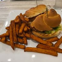 Buffalo chicken burger at Simply Green Cafe in Ramsey