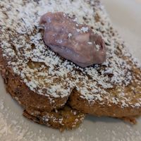 Raspberry cream cheese french toast at Simply Green Cafe in Ramsey
