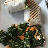 Buffalo chick’n wrap with Kale slaw at Simply Green Cafe in Ramsey