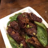 The red yeast rice sausage - best dish ever  at Mei Sin 美欣素食 in Hualien