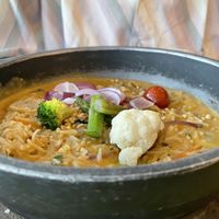 Basmati rice and soy curry at Abbaco in Mallorca