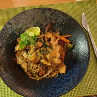 Vegan pad thai - with a ‘chicken’ style seitan at Abbaco in Mallorca