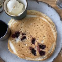 Vegan Pancakes w/ Blueberries.  at Bearcat Cafe - Uptown in New Orleans