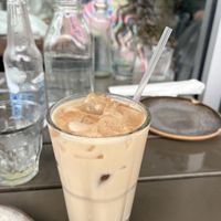 vegan iced chai latte  at Bearcat Cafe - Uptown in New Orleans