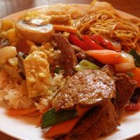 Beef and leek dish at Veggie Heroes - Blegdamsvej in Copenhagen