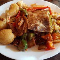 Vegan buffet at Veggie Heroes - Blegdamsvej in Copenhagen