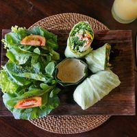 Vegan Garden Wrap with Cashew Cream Sauce at Sarinbuana Eco Lodge Restaurant in Tabanan