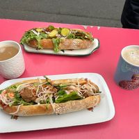 Banh Mi and No Salami & Cheddar Baguette at Let Them Eat Vegan in Dunedin