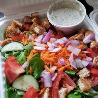 Chickunless Salad w/ ranch!! So delicious! at Self Love in Bridgeton