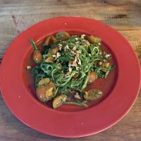 Zucchini noodles with pesto  at Spirulina in Puerto Escondido