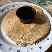 Order of 2 vegan cakes. Definitely smaller pancakes  than we’ve had in the past heree  at The Toasted Owl Cafe - S Mikes Pike St in Flagstaff