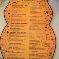 Menu at The Toasted Owl Cafe - S Mikes Pike St in Flagstaff