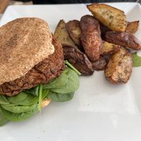Sweet potato bean burger  at Garden Cafe of Woodstock in Woodstock