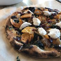 Butternut Squash Pizza from fall and winter menu. Topped with an amazing almond ricotta! at True Food Kitchen in Plano